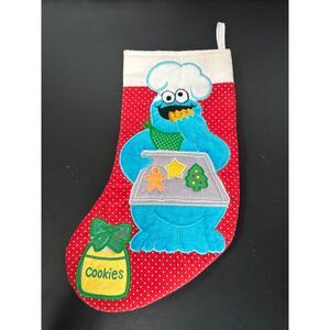 Vintage 1988 Applause Muppets Sesame Street Cookie Monster Christmas Stocking